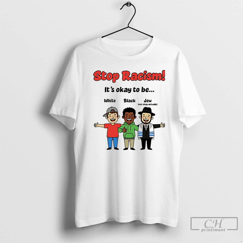 Premium Stop Racism Its Okay Be White Black Jew Christmas