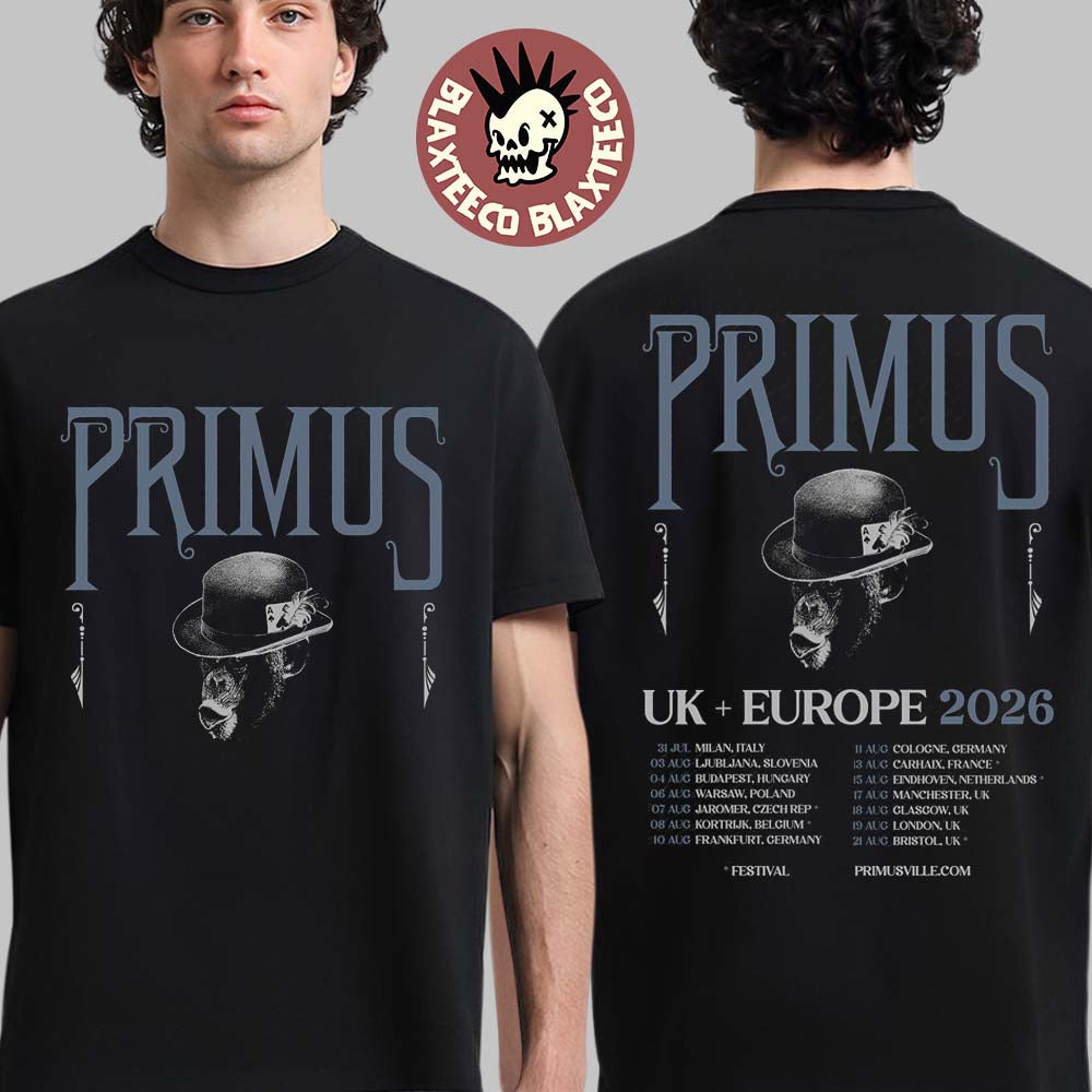 Primus UK And Europe 2026 Tour Schedule Dates Two Sided T-Shirt