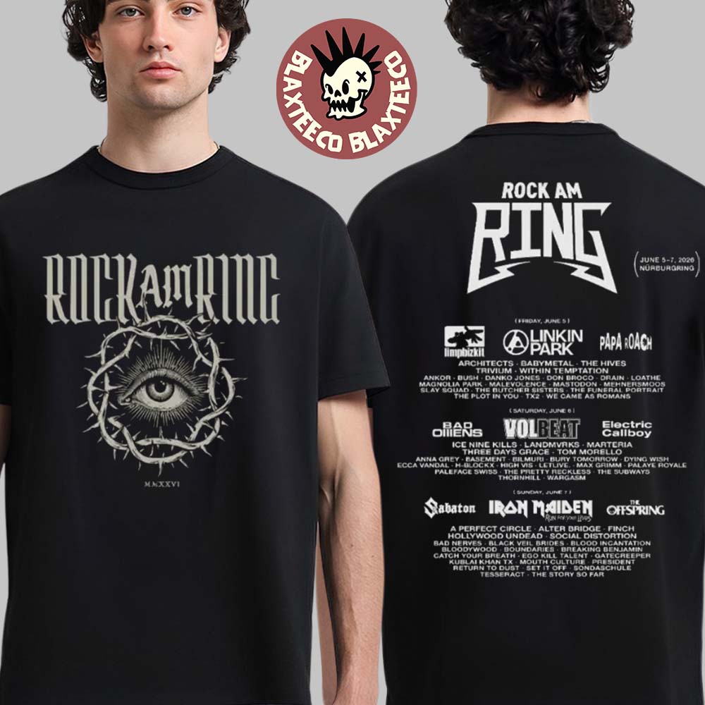 Rock Am Ring 2026 Festival Merch In Nurburg Germany From June 5 To 7 2026 Eye With Lineup T-Shirt