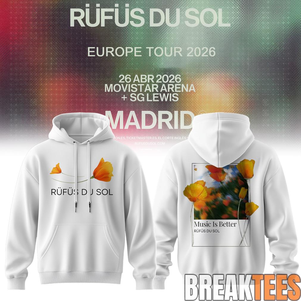 Rufus Du Sol 2026 Tour White Edition Hoodie