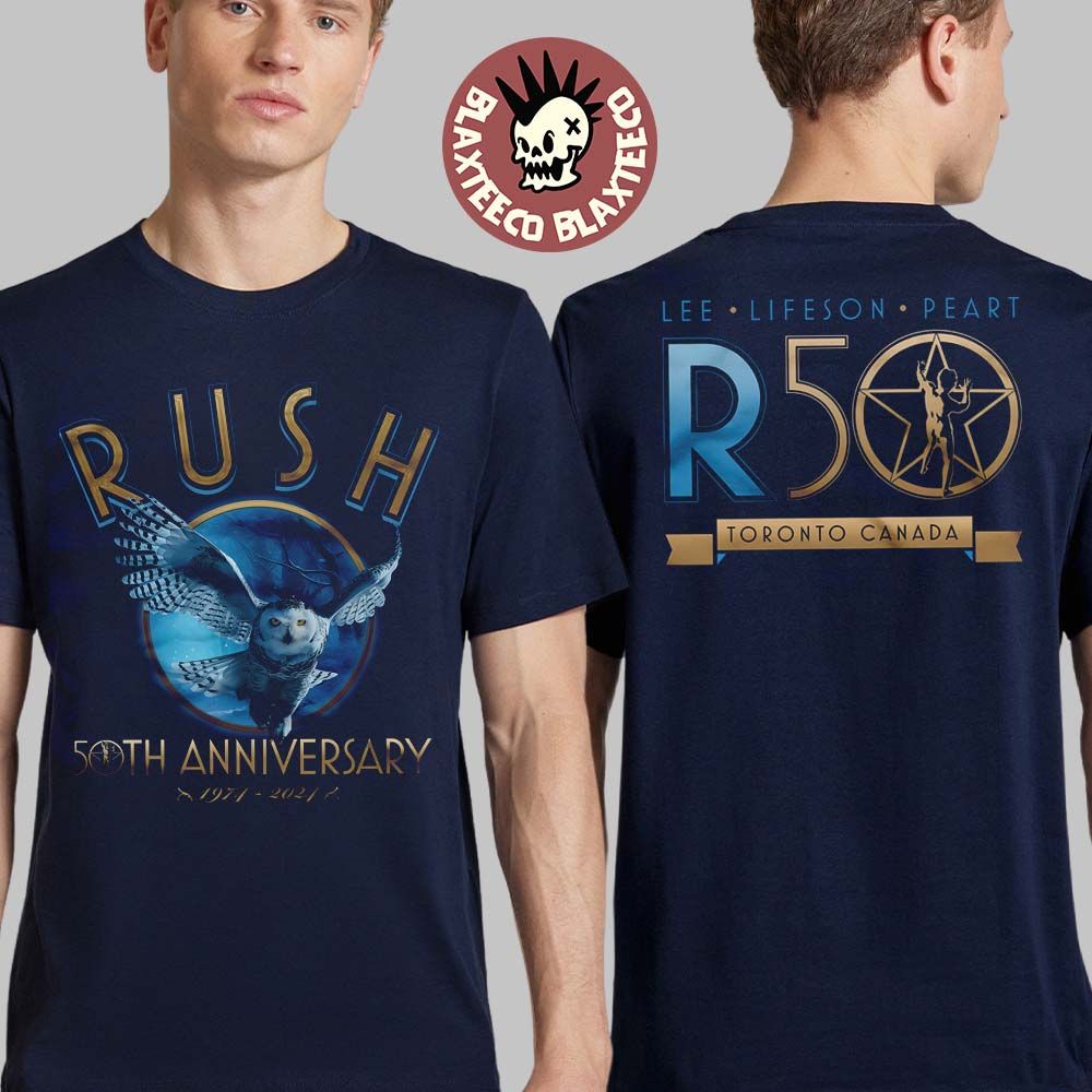 Rush 50th Anniversary Merch R50 Flight Navy T-Shirt