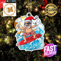 Santa Surfing Christmas Tree Decorations Ornament