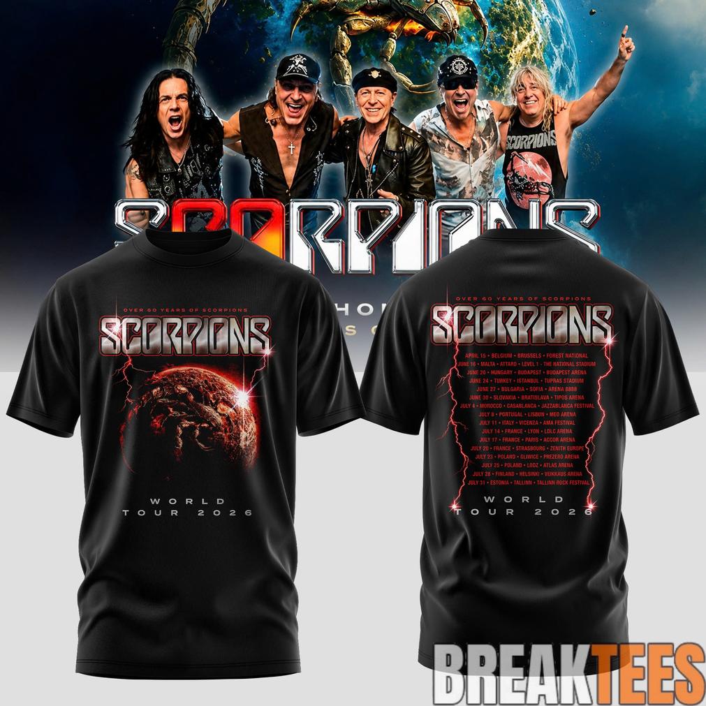 Scorpions Coming Home 2026 World Tour Black T-Shirt