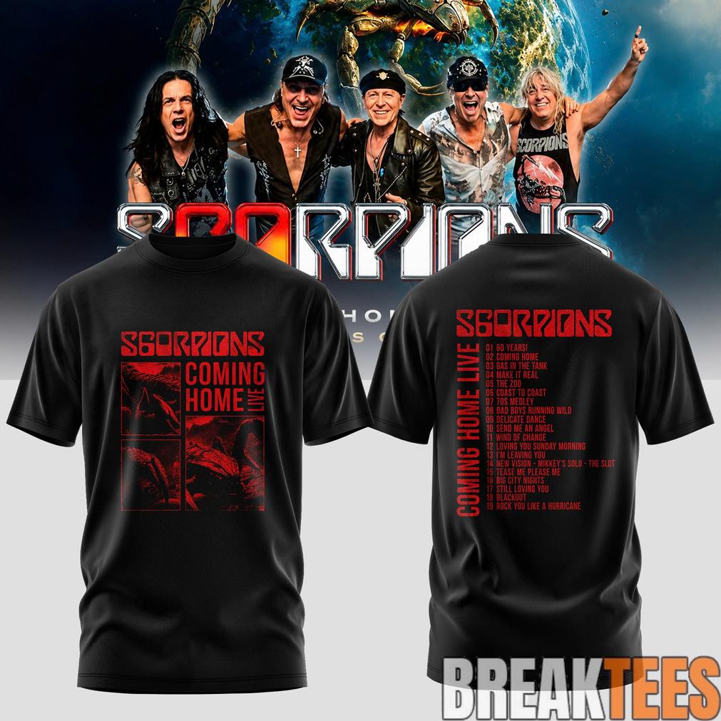 Scorpions Coming Home 2026 World Tour Black T-Shirt