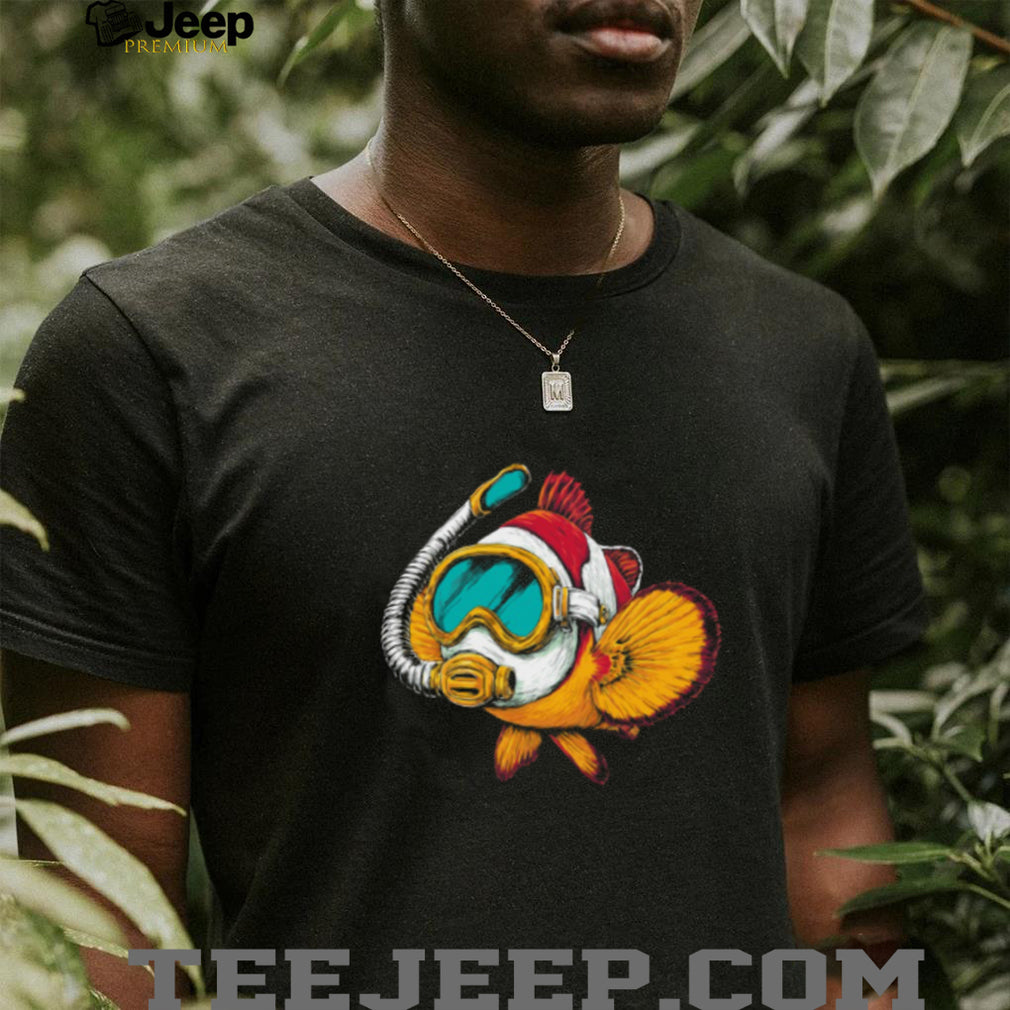 Scuba Diving Goldfish with Snorkel Mask Humor T Shirt