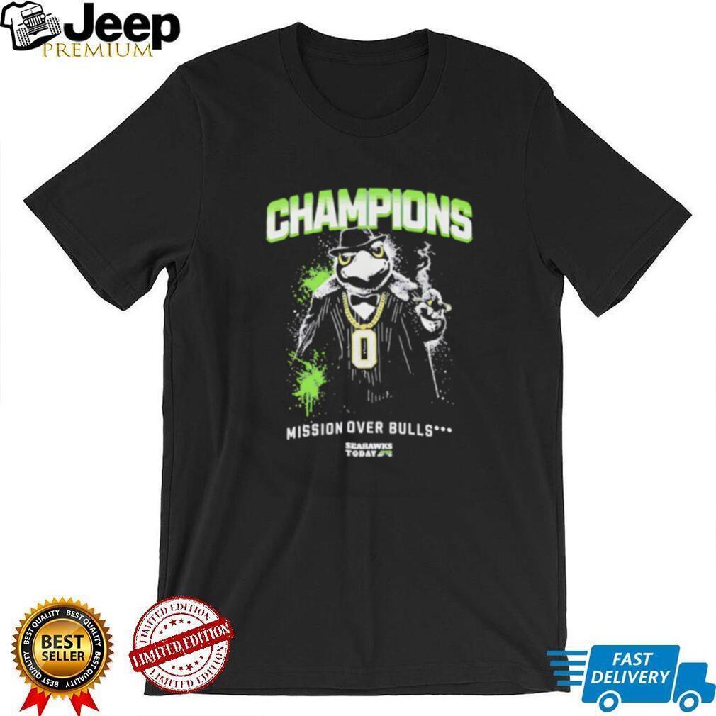 Seahawks “Mission Over Bulls” Champions Mobster Mascot Graphic Tee