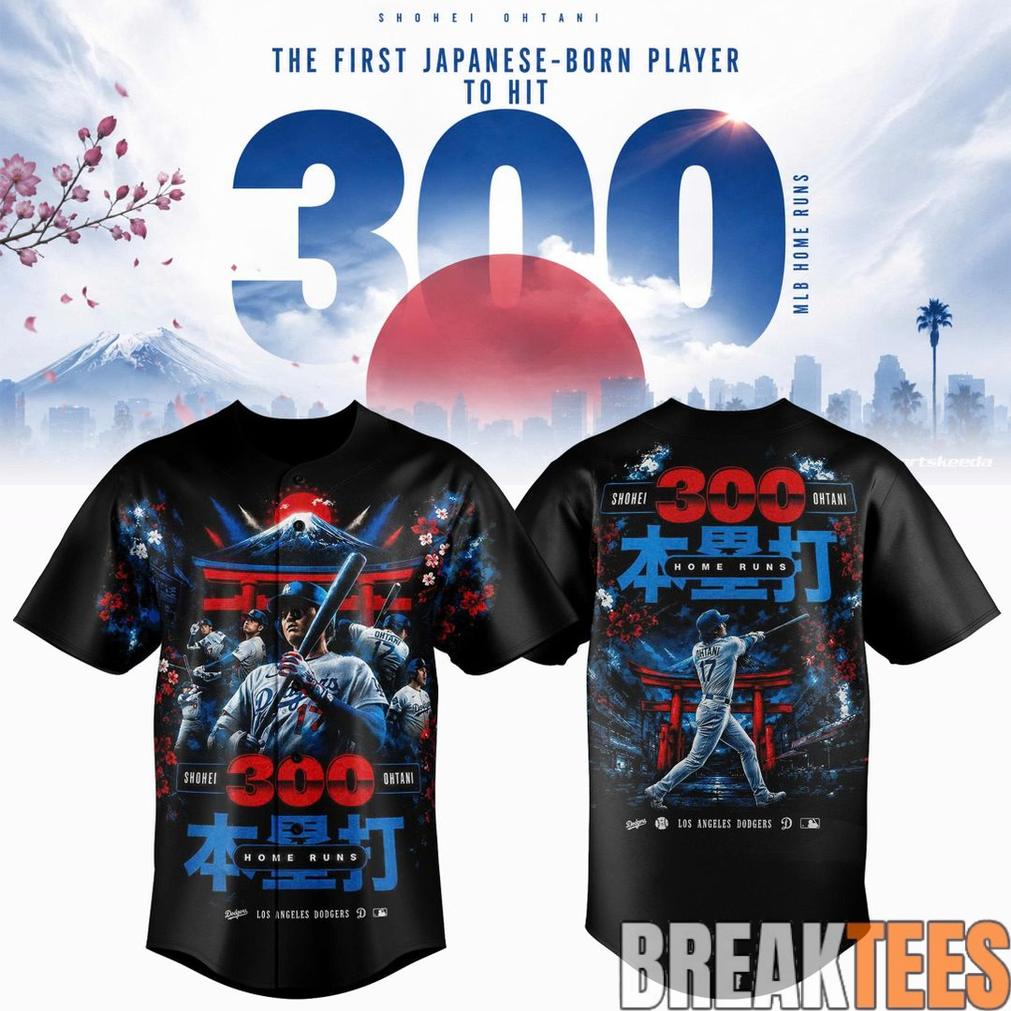 Shohei Ohtani LA Dodgers 300 Home Runs Jersey Mount Fuji Cherry Blossom Edition