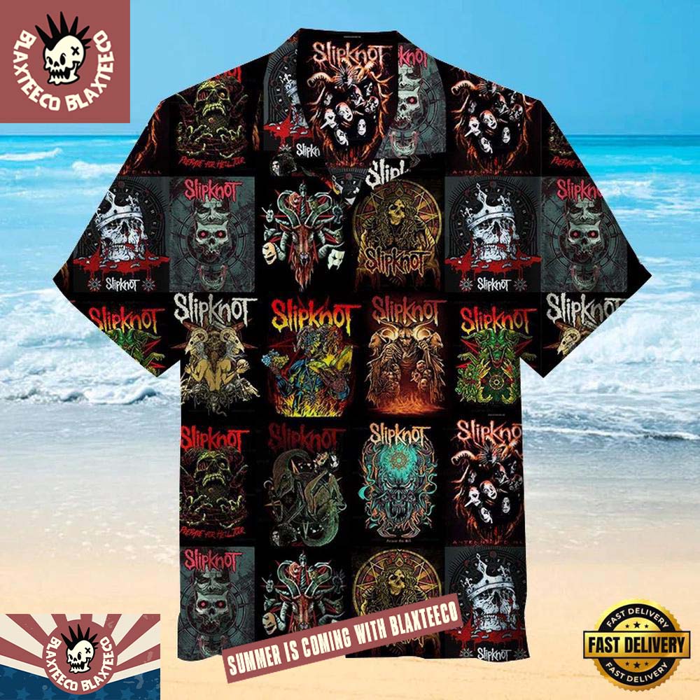 Slipknot Album Art Collage Gift For Fans 2026 Summer Hawaiian Shirt