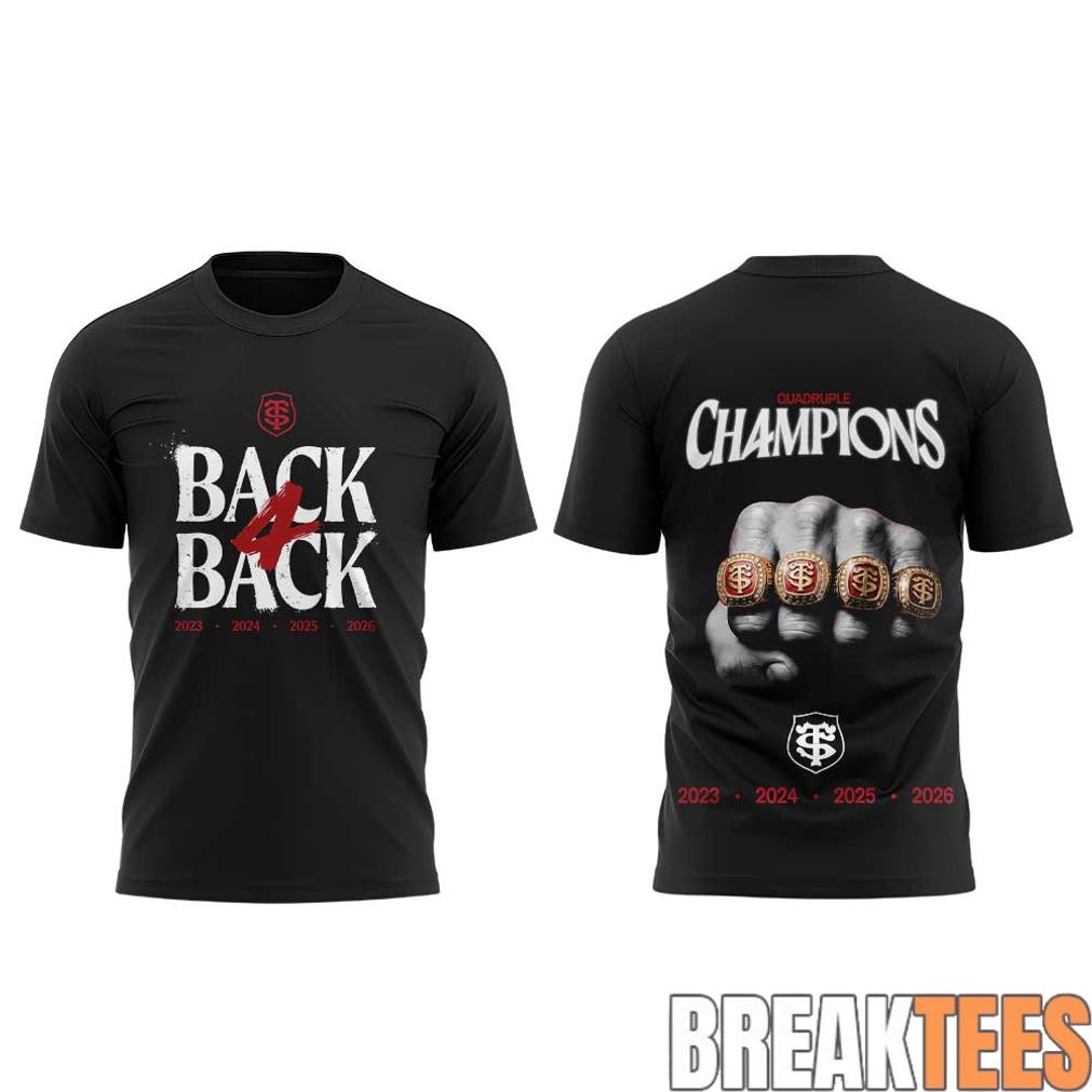 Stade Toulousain Rugby Back four Back Champions T-Shirt