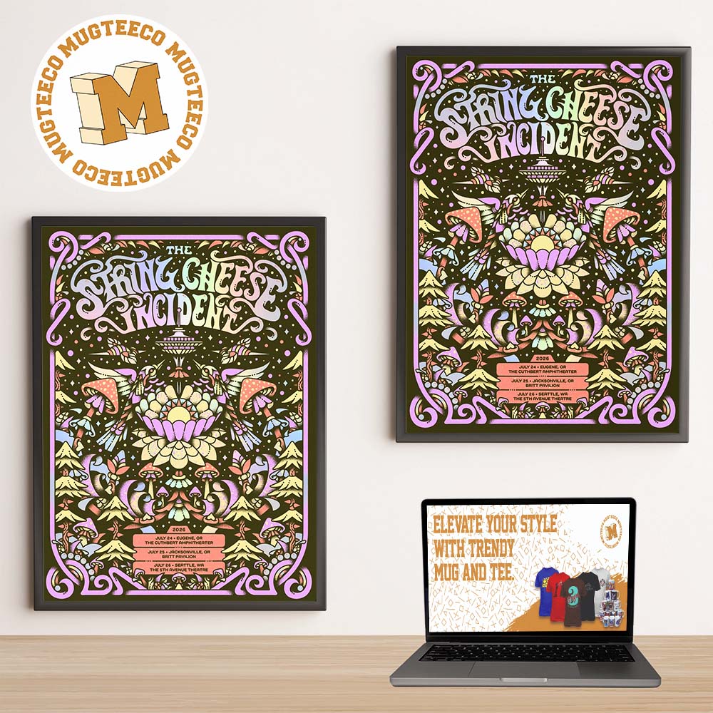 String Cheese Incident Jacksonville OR 2026 Event Poster At Britt Pavilion On July 25 2026 Home Decor Poster Canvas