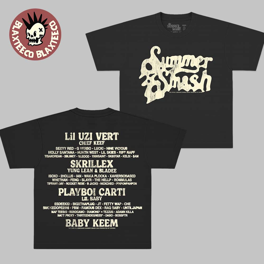 Summer Smash 2026 Festival Merch Lineup Paint Logo Two Sided T-Shirt Hoodie
