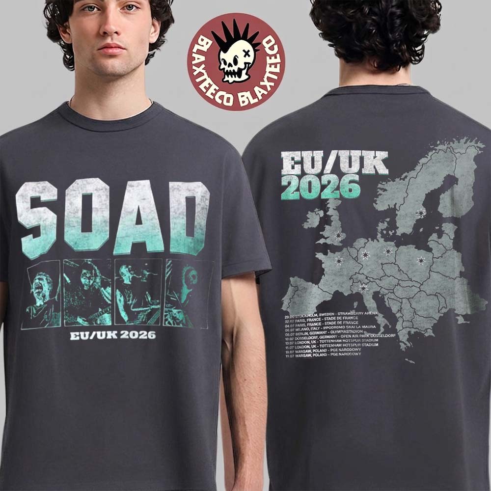 System Of A Down EU And UK 2026 Tour Merch Pop Up Shop T-Shirt
