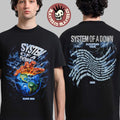 System Of A Down EU And UK 2026 Tour Merch The Hand Over Globe With Dates Back Two Sided T-Shirt