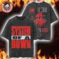 System Of A Down EU And UK Tour 2026 Merch Big Logo With Map Retro Washed Tee