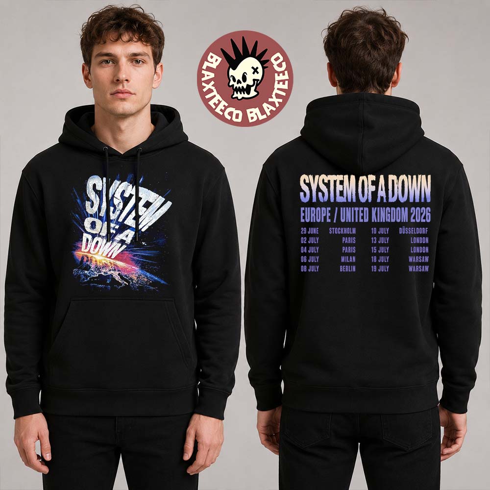 System Of A Down EU And UK Tour 2026 Merch Official Art With Dates Two Sided T-Shirt
