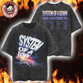 System Of A Down EU And UK Tour 2026 Merch Official Art With Dates Vintage Washed Tee