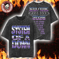 System Of A Down EU And UK Tour 2026 Merch Retro Logo Style With Dates Vintage Washed Tee
