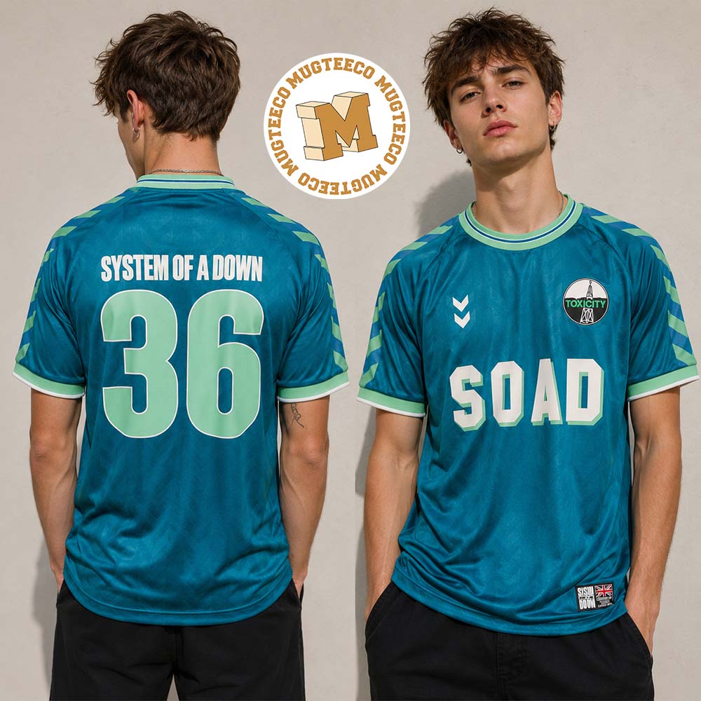 System Of A Down SOAD London UK 2026 Exclusive Hummel Jersey At Tottenham Stadium On 13 And 15 July 2026 Emerald Football Jersey