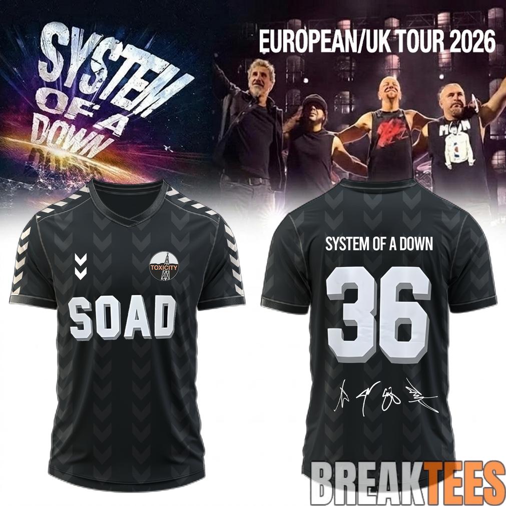 System of a Down “Europe-UK Stadium Tour 2026” Signature Football Jersey