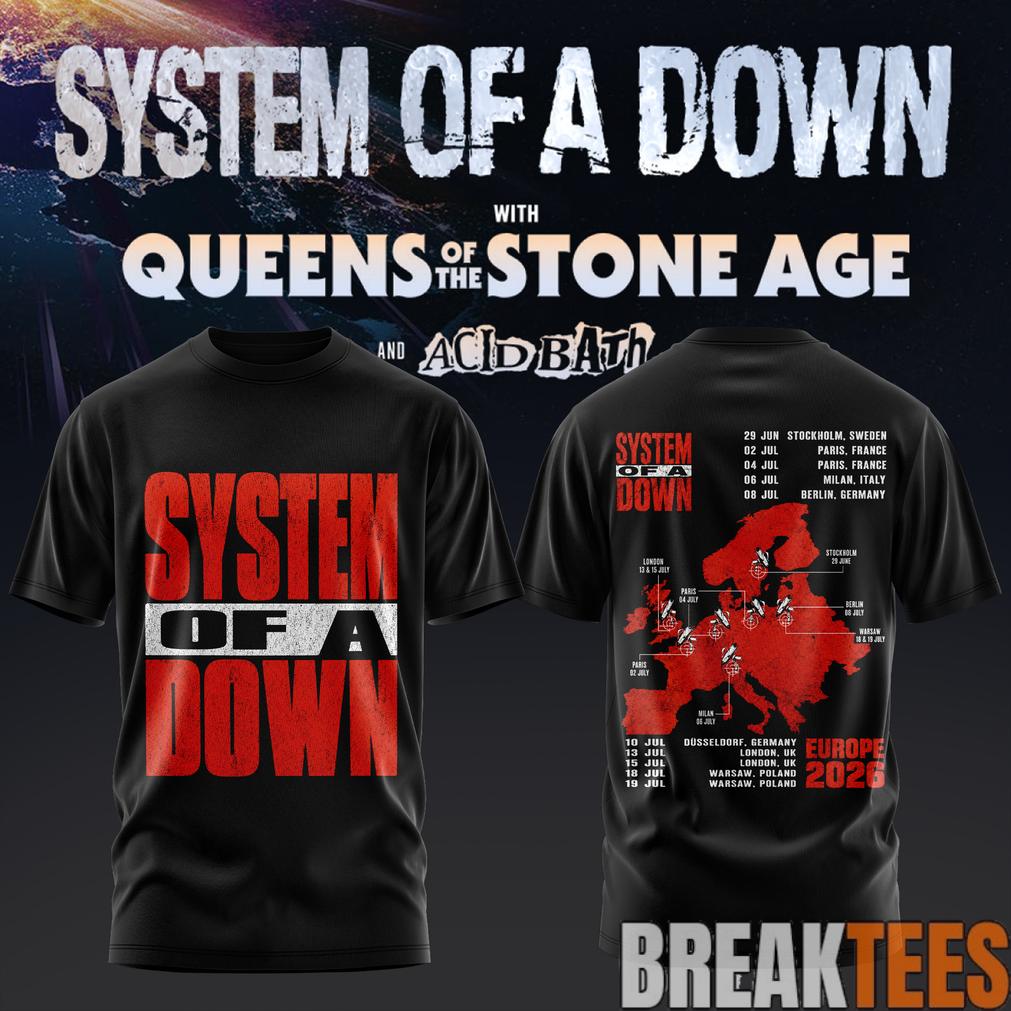 System of a Down UK EU Tour 2026 Black Collection T-Shirt