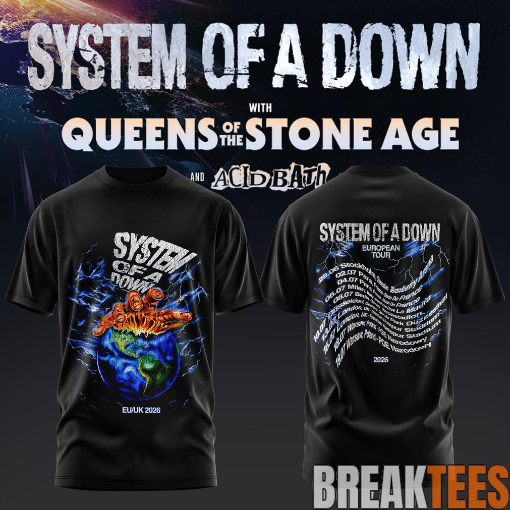 System of a Down UK EU Tour 2026 Black Collection T-Shirt