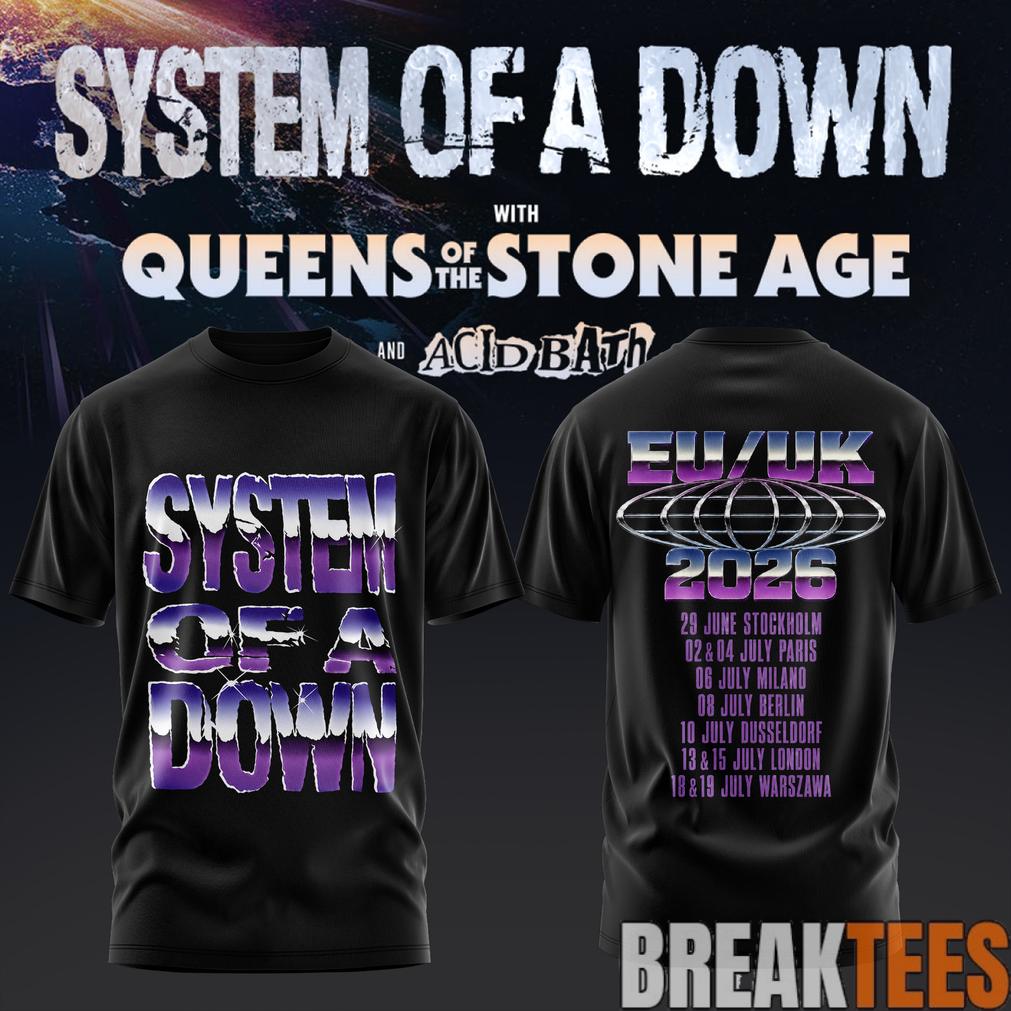 System of a Down UK EU Tour 2026 Black Collection T-Shirt