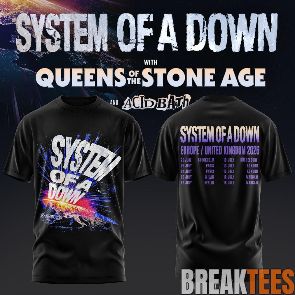 System of a Down UK EU Tour 2026 Black Collection T-Shirt