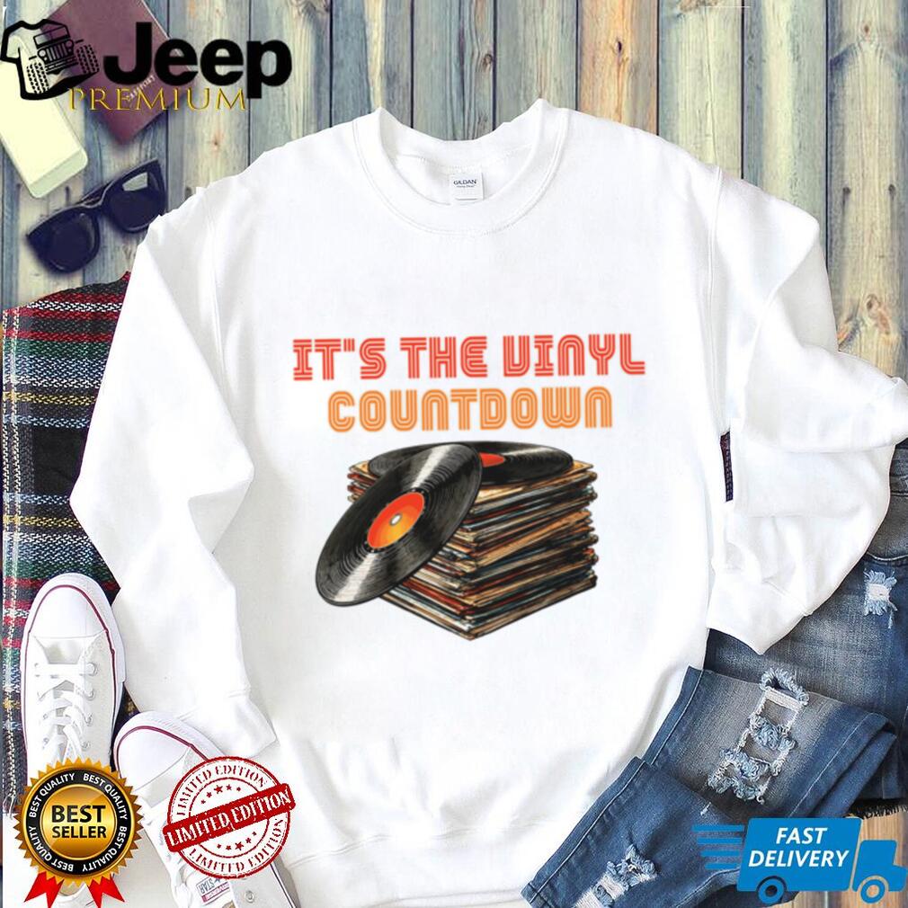 The Vinyl Countdown Music Pun T Shirt Retro Record Collector Graphic