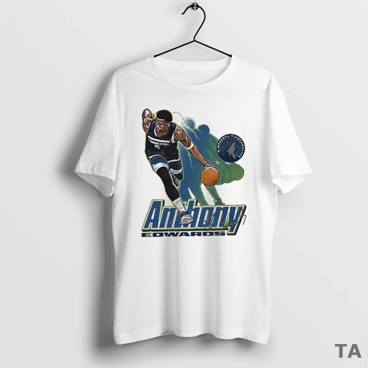 Top Anthony Edwards Minnesota Timberwolves Signature 5 Retro Vibe Graphic T Shirt Sweater