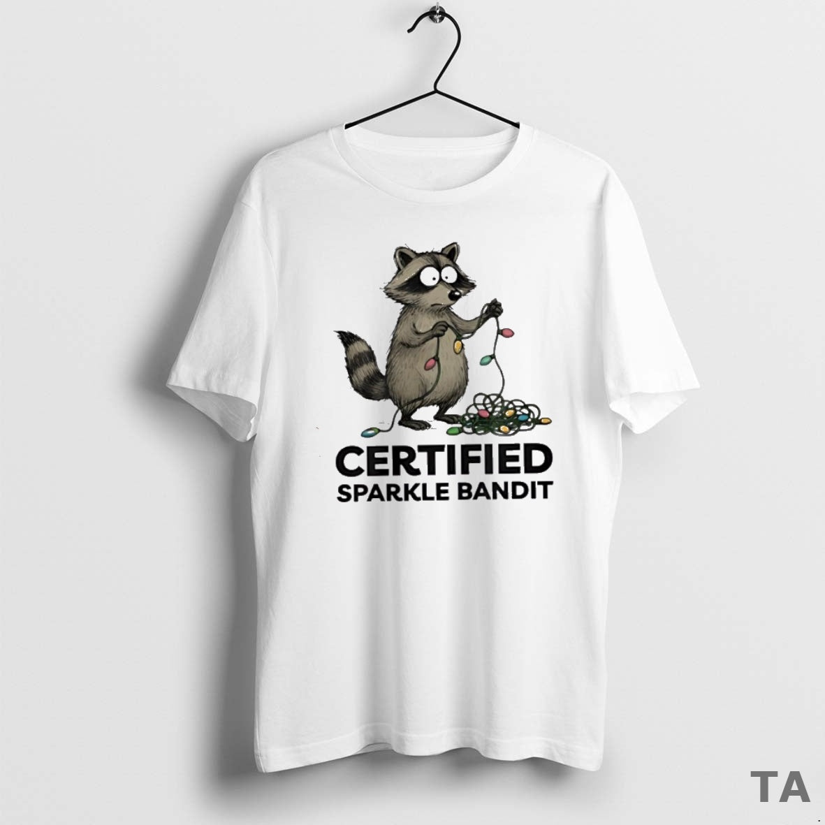 Top Christmas Raccoon Holiday Certified Sparkle Bandit T Shirt Sweater