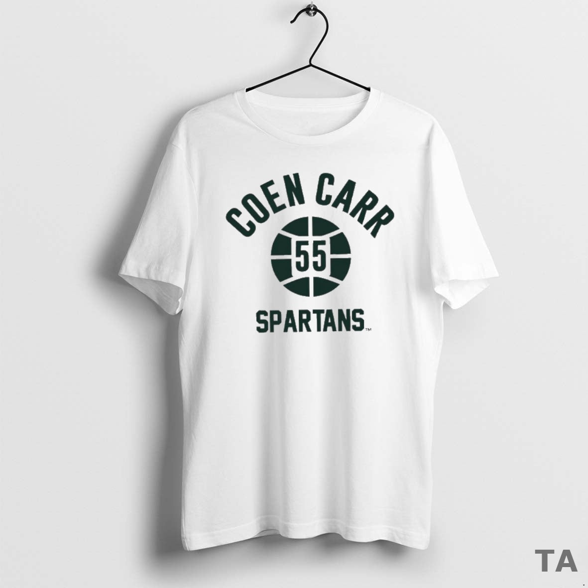 Top Coen Carr Name Number Ball Michigan State Basketball T Shirt Sweater