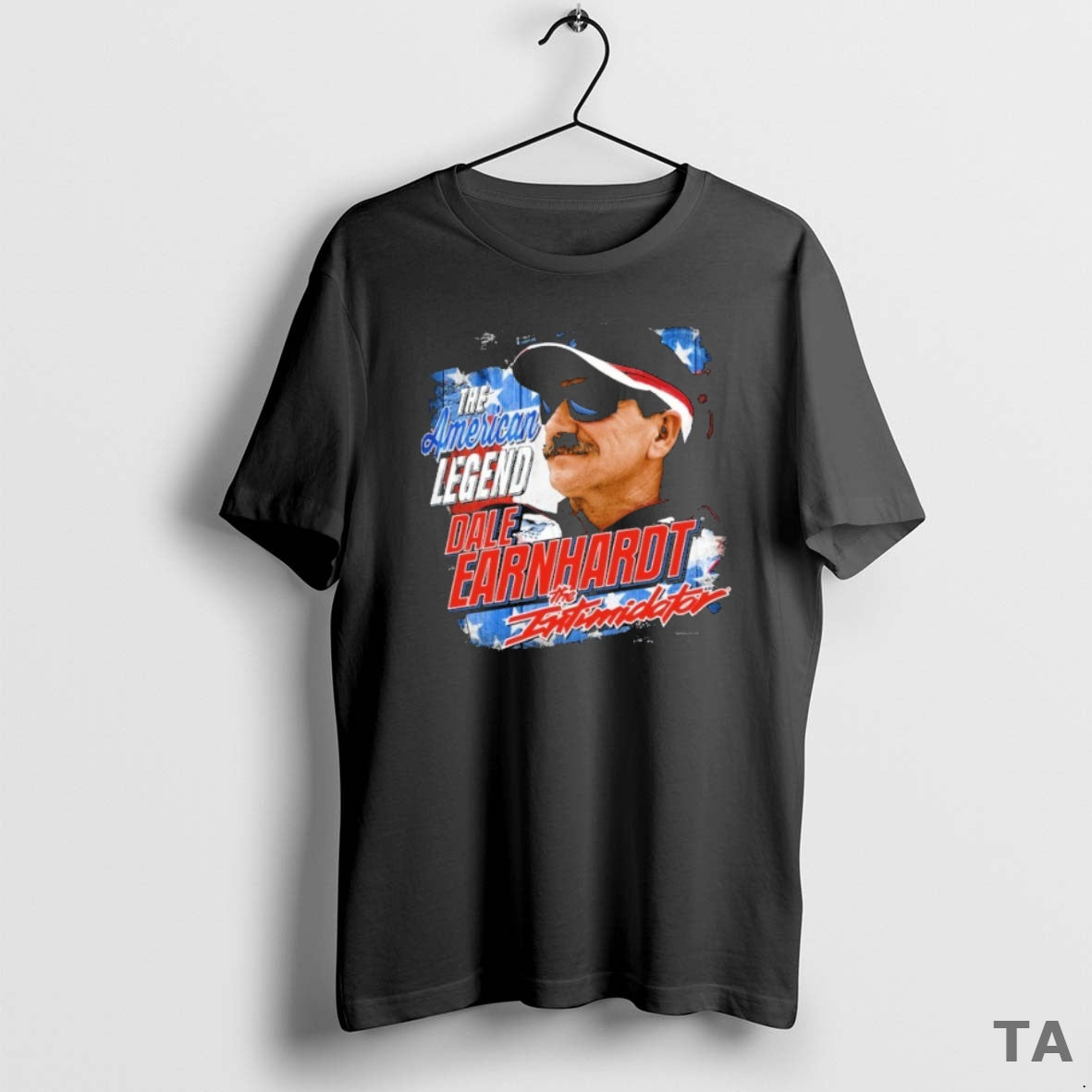 Top Dale Earnhardt The Intimidator The American Legend Checkered Flag T Shirt Sweater