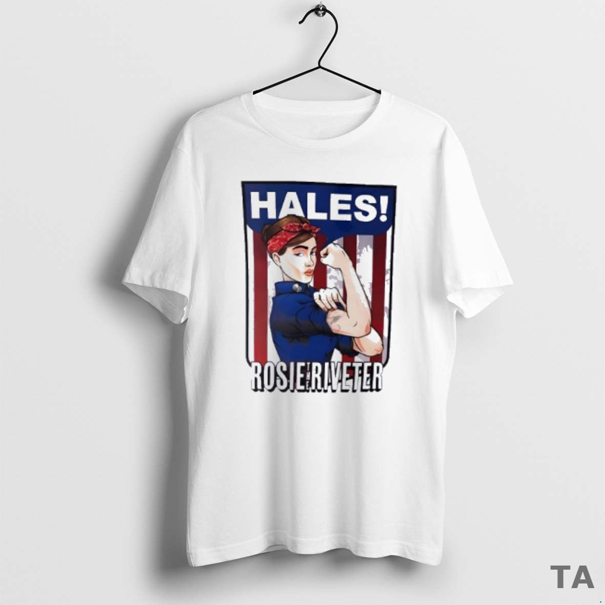 Top Hales Rosie The Riveter Strong Girl Posing Muscle T Shirt Sweater