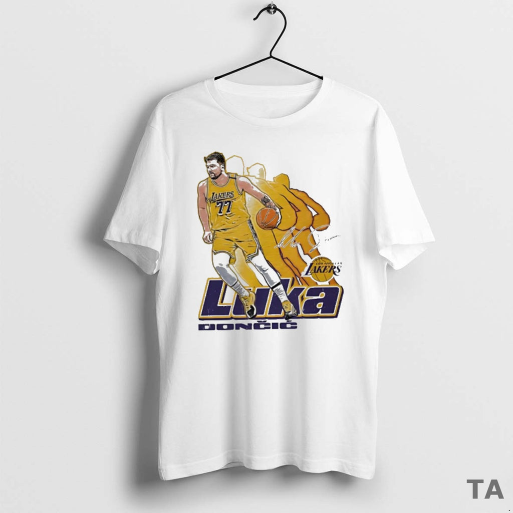 Top Luka Doncic Los Angeles Lakers Signature 77 Retro Vibe Graphic T Shirt Sweater