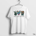 Top Peace Love Flip Flops Circle T Shirt Sweater