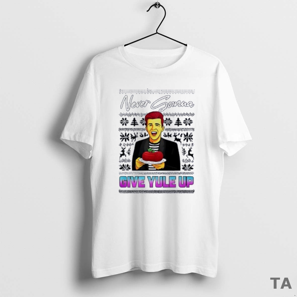 Top Rick Astley Never Gonna Give Yule Up Ugly Christmas T Shirt Sweater