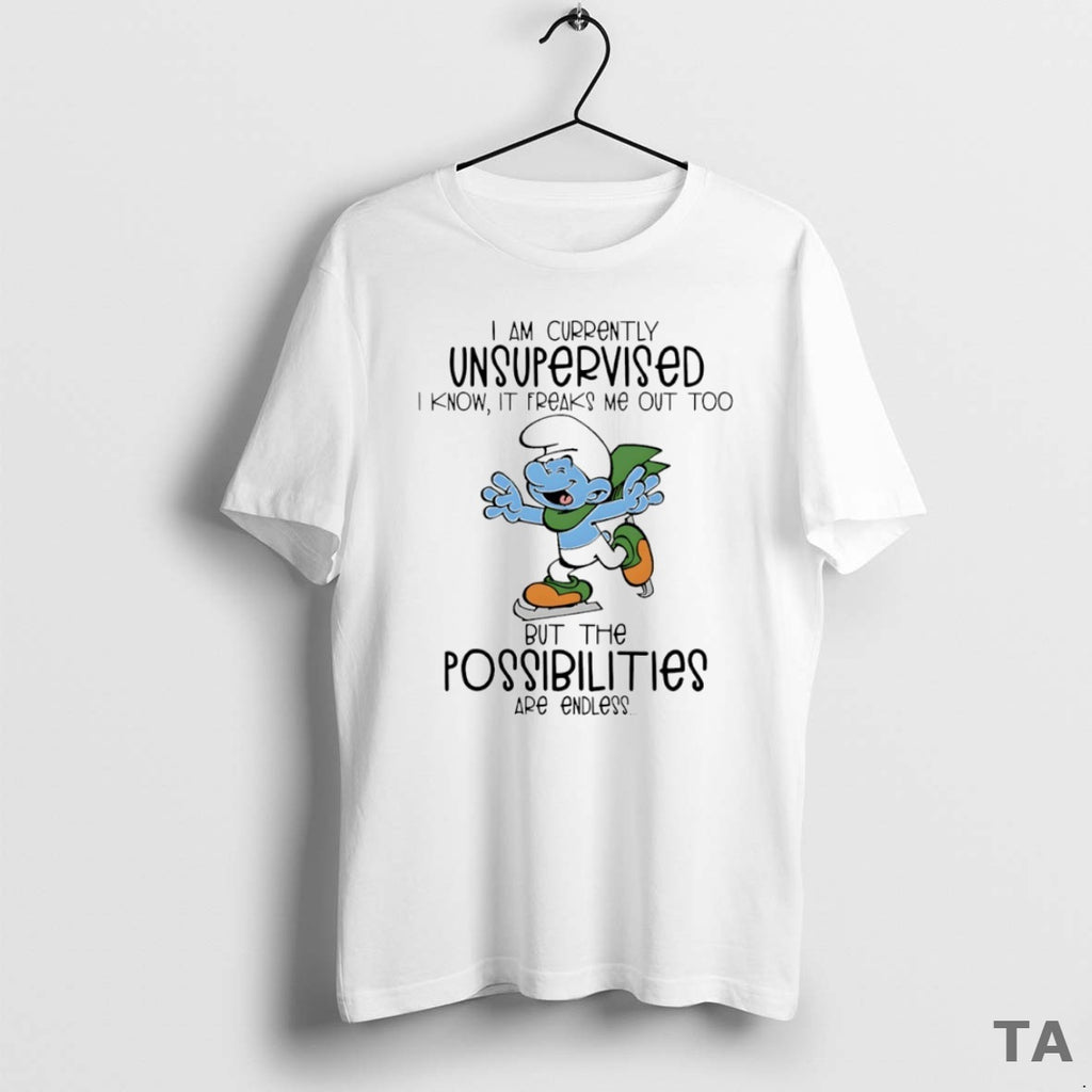 Top Smurf I Am Currently Unsupervised Circle T Shirt Sweater
