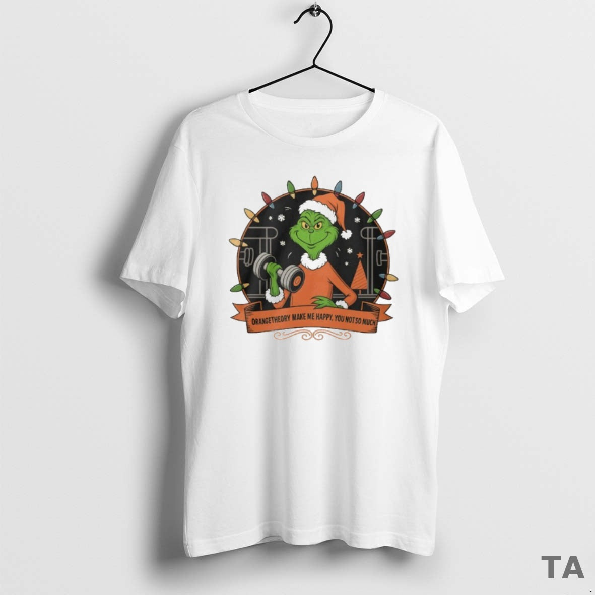 Top The Grinch Santa Orange Theory Make Me Happy You Not So Much Christmas Lights