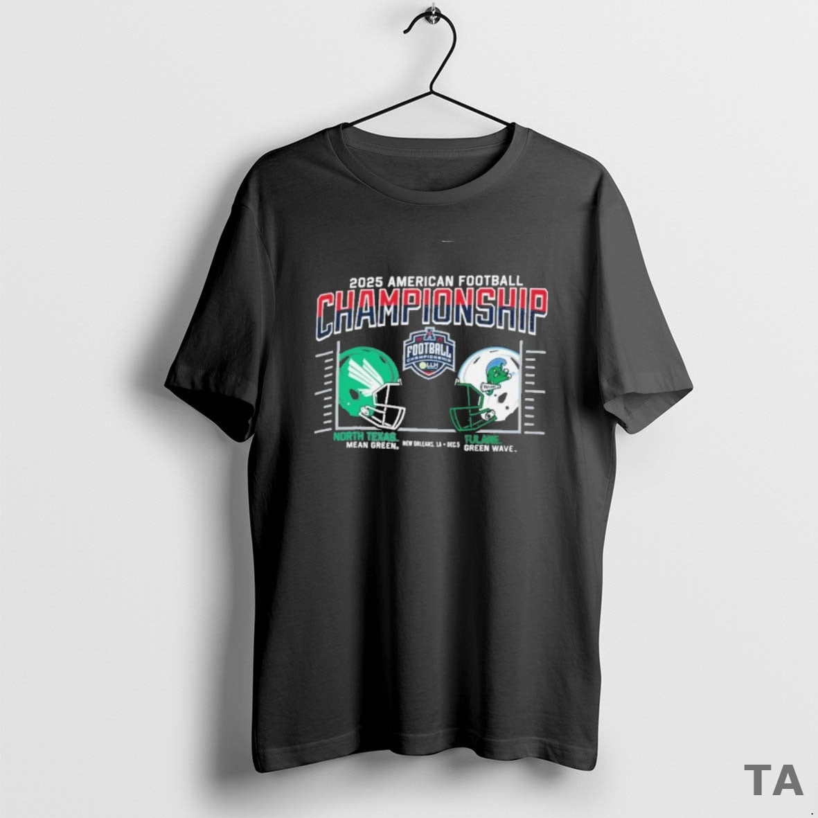 Top Tulane Vs North Texas 2025 Aac Football Championship Duel Helmet T Shirt Sweater