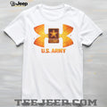 U.S. Army Star Emblem Fire Cracked Texture Graphic T Shirt
