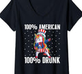 Unicorn 100% American 100% Drunk Funny 4th of July Drunk Shirt
