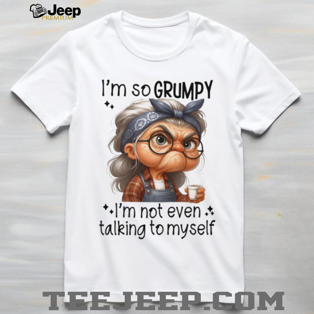 Vintage Grumpy Grandma Coffee Graphic T Shirt Funny Sarcastic Humorous Tee
