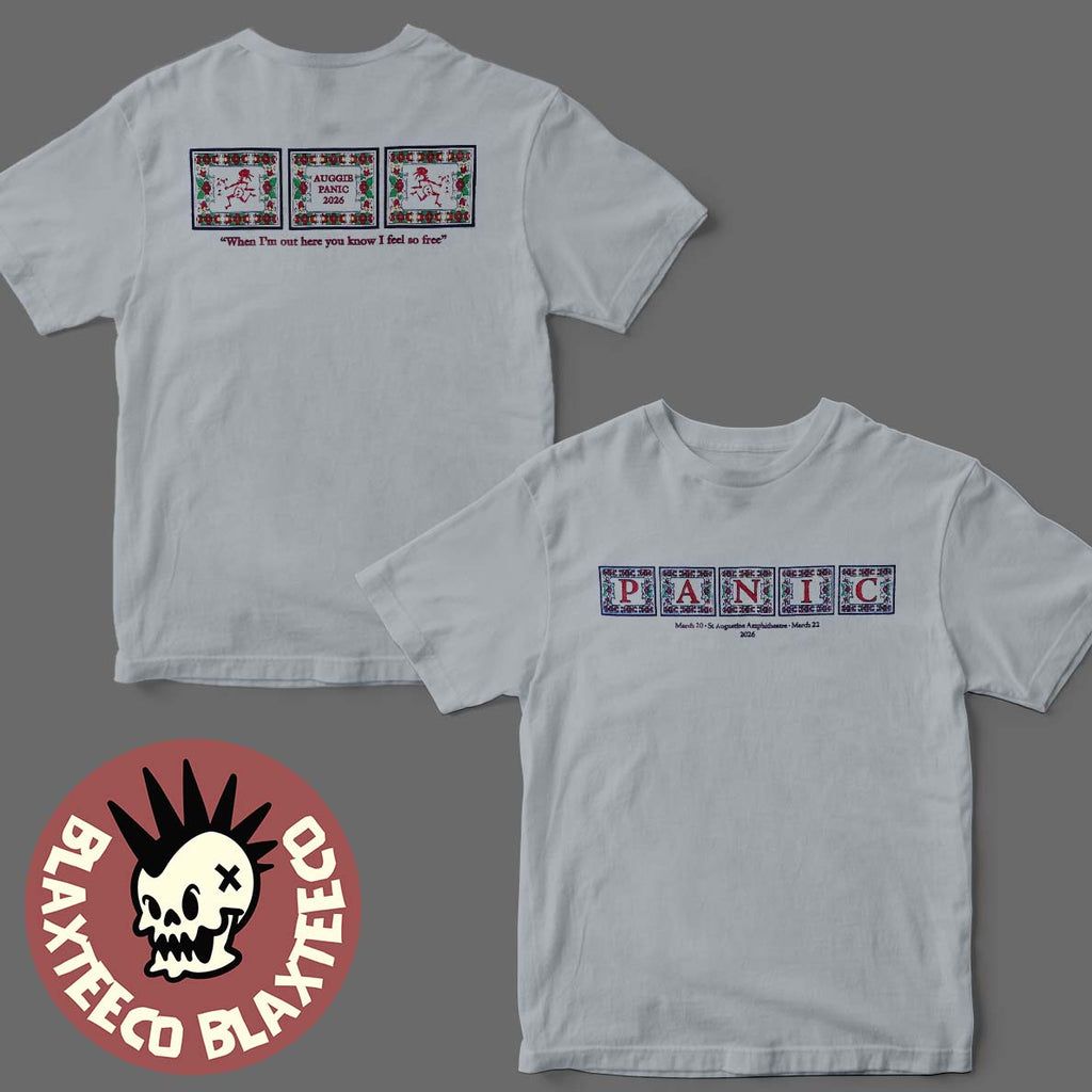 Widespread Panic St. Augustine Florida 2026 Event Merch Tee At St. Augustine Amphitheatre On March 22 2026 Auggie Panic T-Shirt