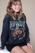 Howdy Cowboy Mineral Graphic Brushed Sweatshirts