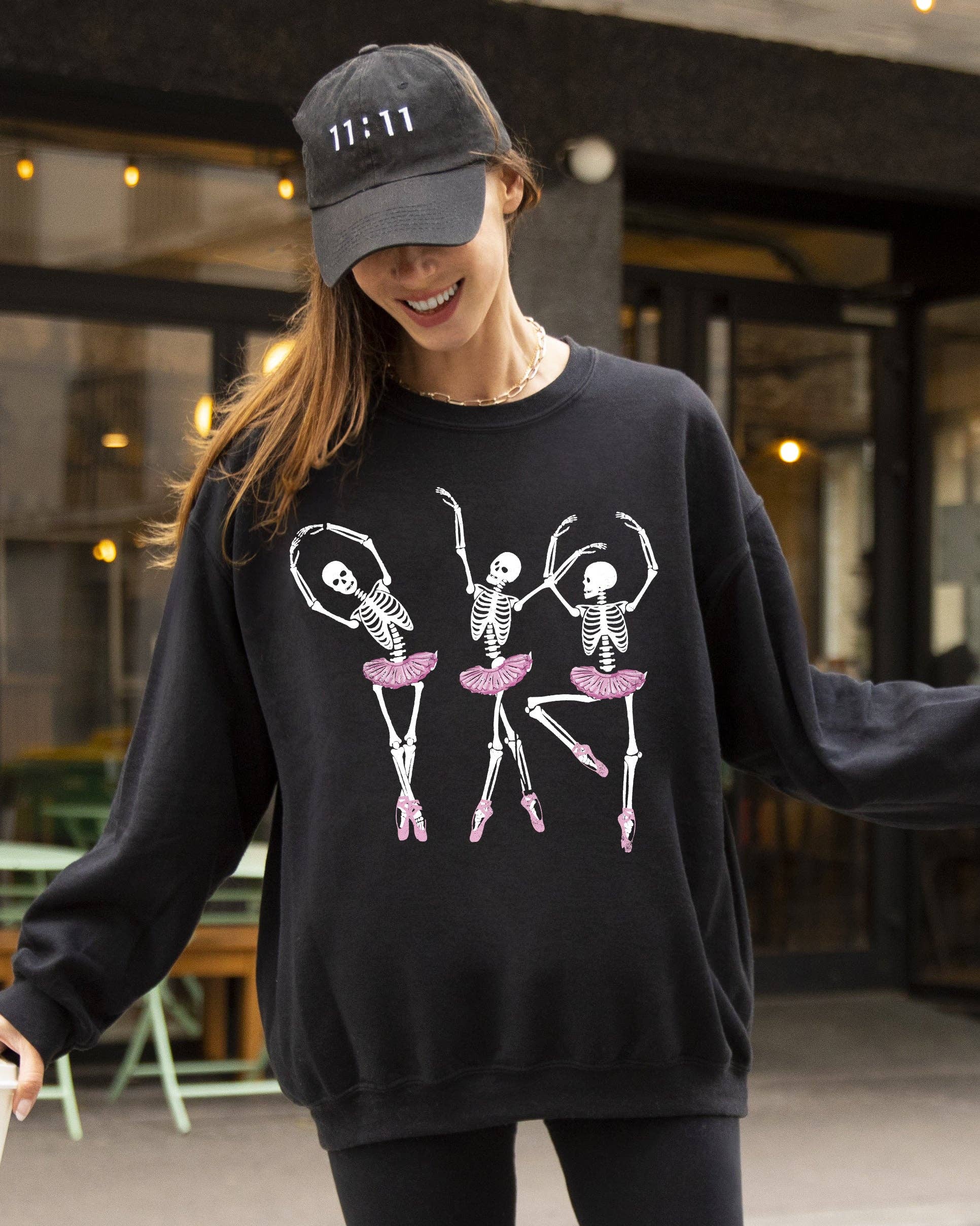 Dancing Skeleton Ladies, Ghost, Funny, Halloween Sweatshirt