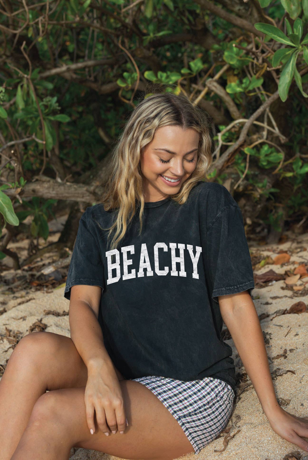 Beachy Mineral Washed Graphic Top