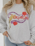 Oklahoma Scissortail Roses Ash Gray Sweatshirt