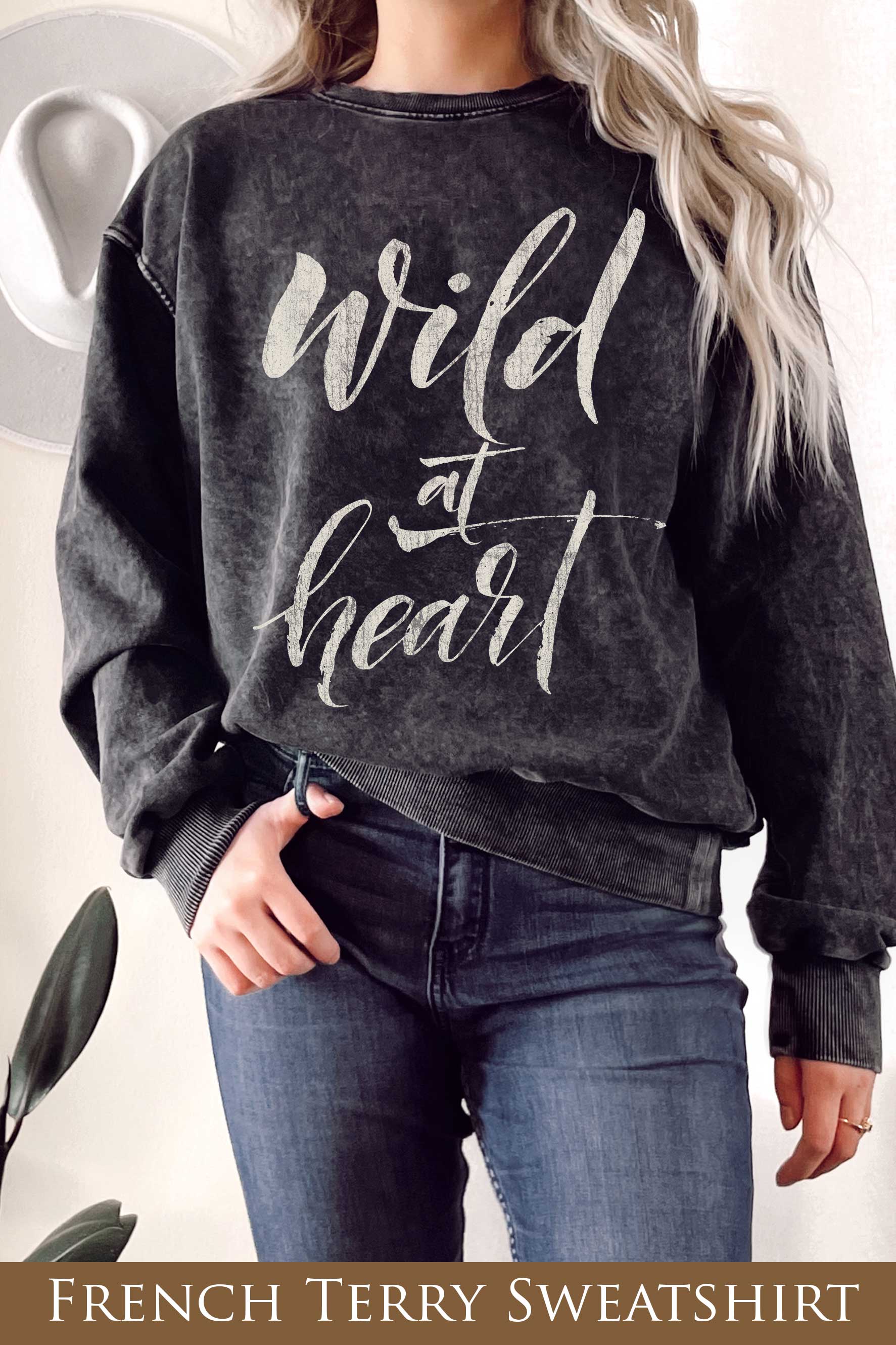Wild At Heart Mineral Graphix  Terry Sweatshirt