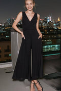 .....Surplice Neckline Sleeveless Jumpsuit