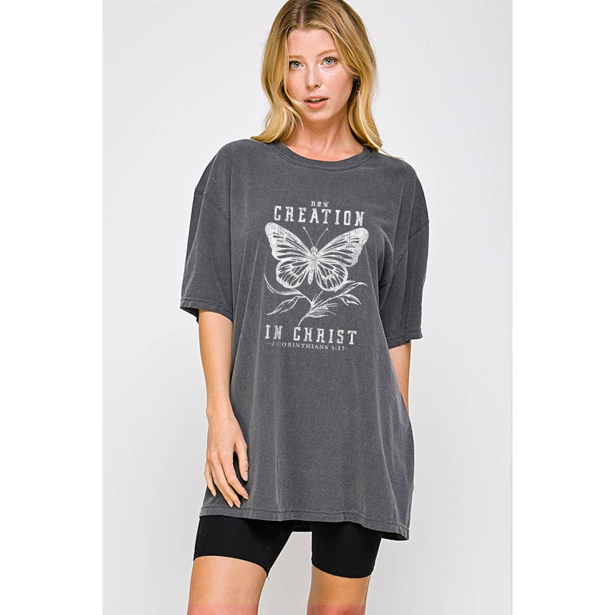 New Creation in Christ Vintage Graphic Oversized Tee